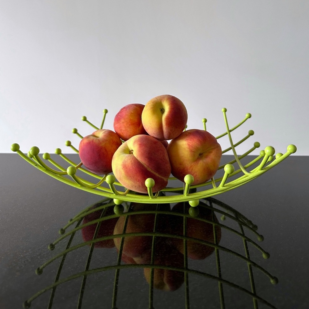 Vintage 90s IKEA Lime Green Wire Fruit Basket Iconic Retro Metal Grid Bowl